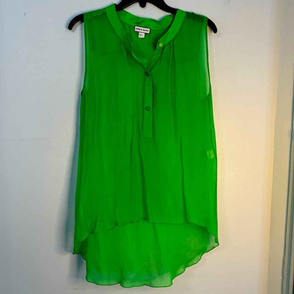 Chris Benz 100% Silk Sleeveless Top Size 6